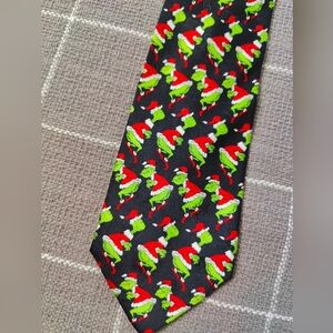 Vtg Dr Seuss Grinch Christmas Neck Tie